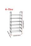 Living and Home 6 Tiers Shoe Rack Organizer Stainless Steel Stackable Space Saving Shoe Shelf thumbnail 6