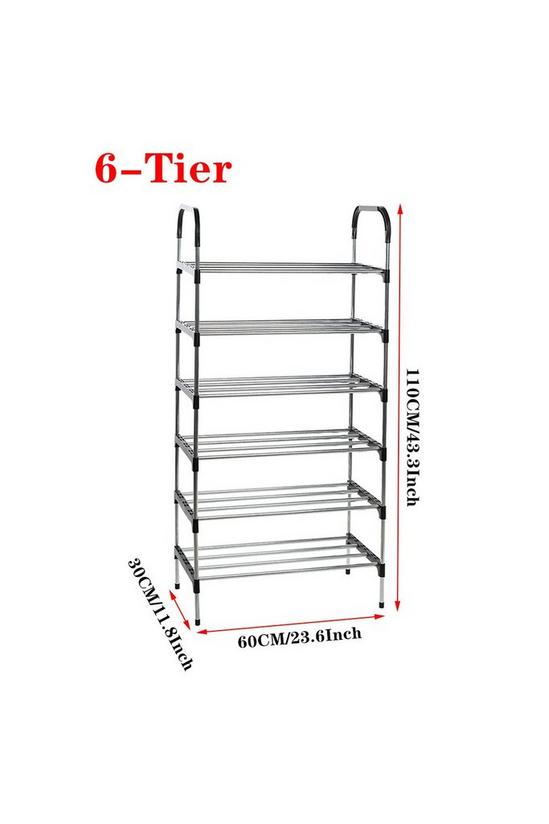 Living and Home 6 Tiers Shoe Rack Organizer Stainless Steel Stackable Space Saving Shoe Shelf 6
