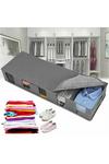 Living and Home Non-woven Fabric Underbed Storage Bags with Handles and Zipper Grey thumbnail 2