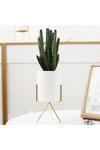 Living and Home Modern Tabletop Succulent Planter Ceramic Pots with Metal Stand thumbnail 1