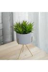 Living and Home Modern Tabletop Succulent Planter Ceramic Pots with Metal Stand thumbnail 4