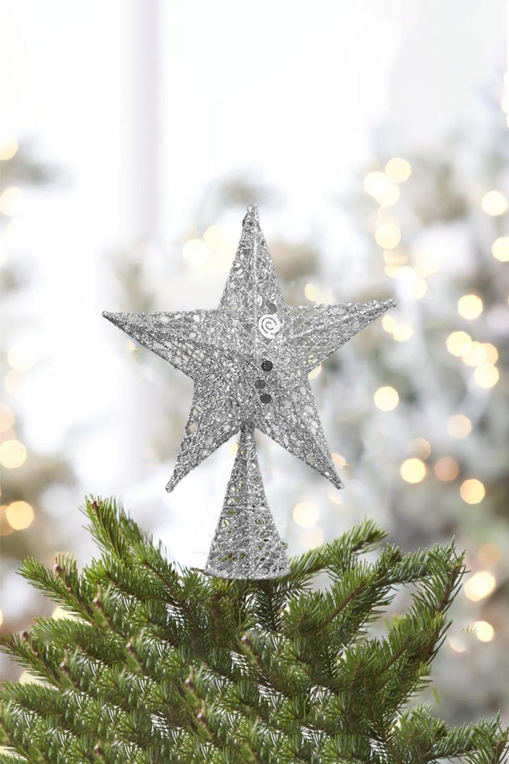 Christmas Decorations | Wrought Iron Christmas Tree Topper Star 