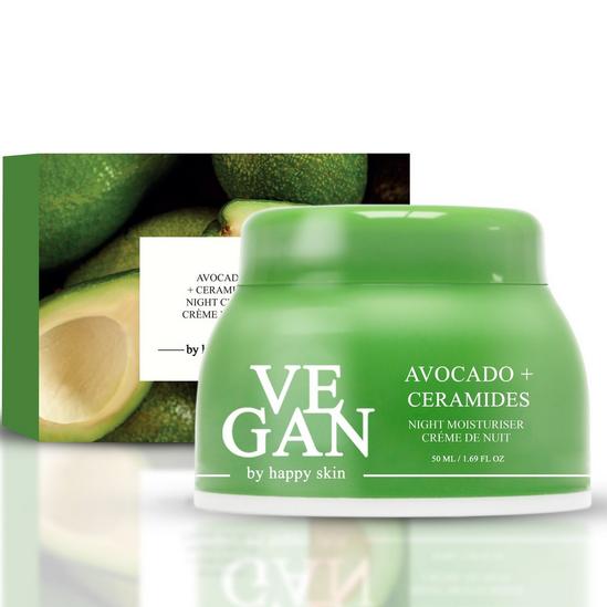 VEGAN by happy skin Avocado & Ceramides night moisturiser 50ML 1