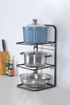 Living and Home 3-Tier Kitchen Pot Pan Organizer Rack Adjustable Cookware Holder Stand thumbnail 1