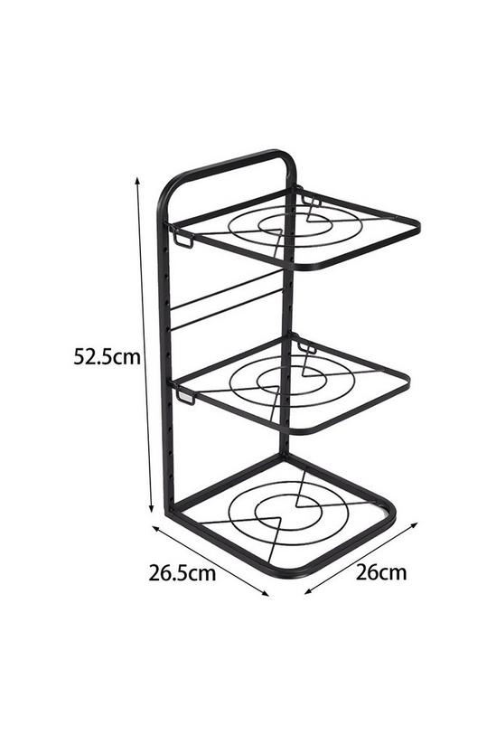 Living and Home 3-Tier Kitchen Pot Pan Organizer Rack Adjustable Cookware Holder Stand 6