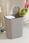 Living and Home 15L 2 Compartments Rubbish Dustbin Double Recycling Bin 2 Section Trash Can Dry Wet Separation Sorting Push-type Spring Lid Kitchen thumbnail 1