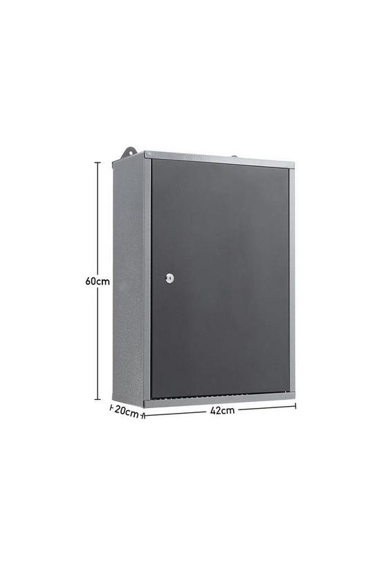 Living and Home Wall Mounted Lockable Pegboard Tool Cabinet 40x20x60cm 3