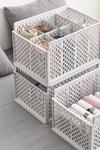Living and Home Plastic Stackable Clothes Storage Basket White Drawer Organizer thumbnail 1