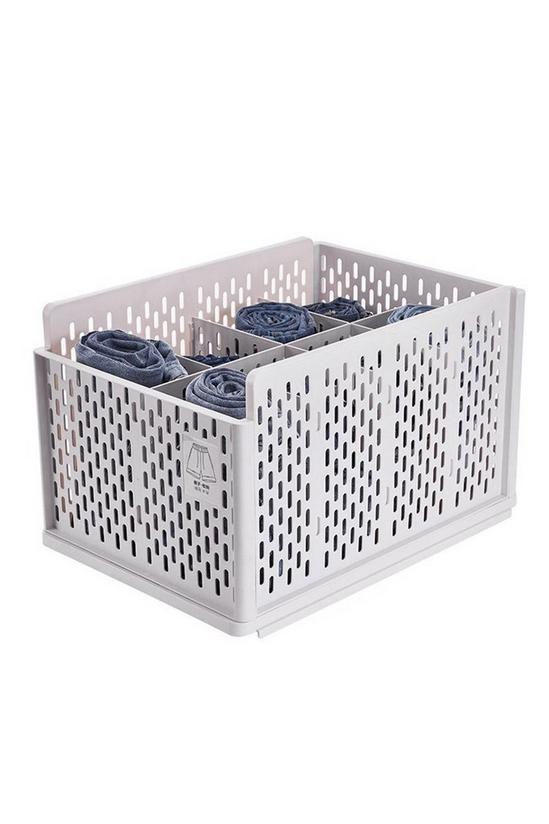Living and Home Plastic Stackable Clothes Storage Basket White Drawer Organizer 2