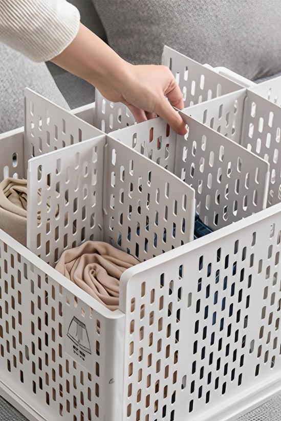 Living and Home Plastic Stackable Clothes Storage Basket White Drawer Organizer 3