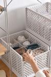 Living and Home Plastic Stackable Clothes Storage Basket White Drawer Organizer thumbnail 4