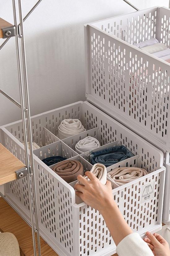 Living and Home Plastic Stackable Clothes Storage Basket White Drawer Organizer 4