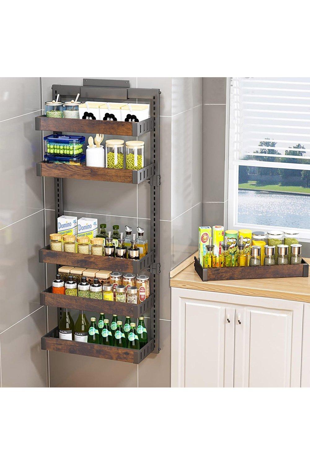 Livingandhome 4 Tier Over the Door Adjustable Shower Caddy Shelf Kitchen Pantry  Organizer