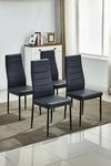 Living and Home 5-Piece Dining Table Set of Leather Upholstered Dining Chairs and Tempered Glass Table thumbnail 5