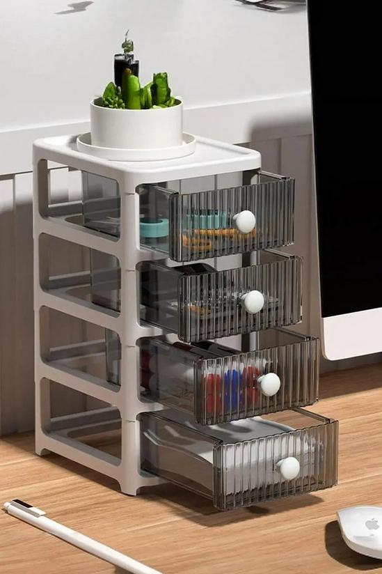 Living and Home 4 Tier Drawer Multifunctional Desktop Holder Rack To Store Cosmetics Storage Box 1