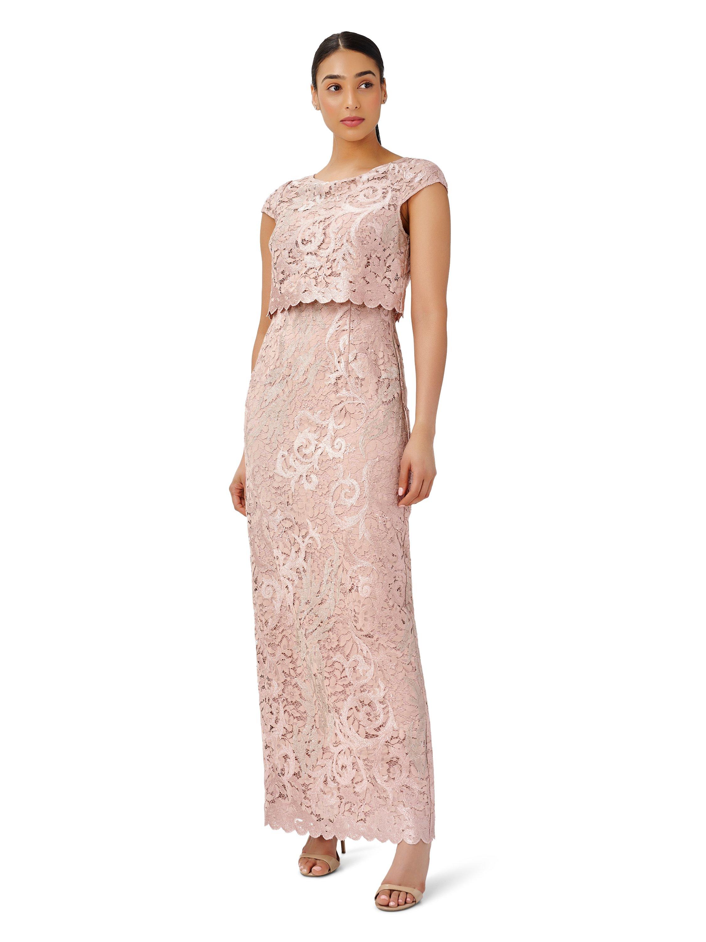 Adrianna papell long blush hot sale pink sequin mob dress