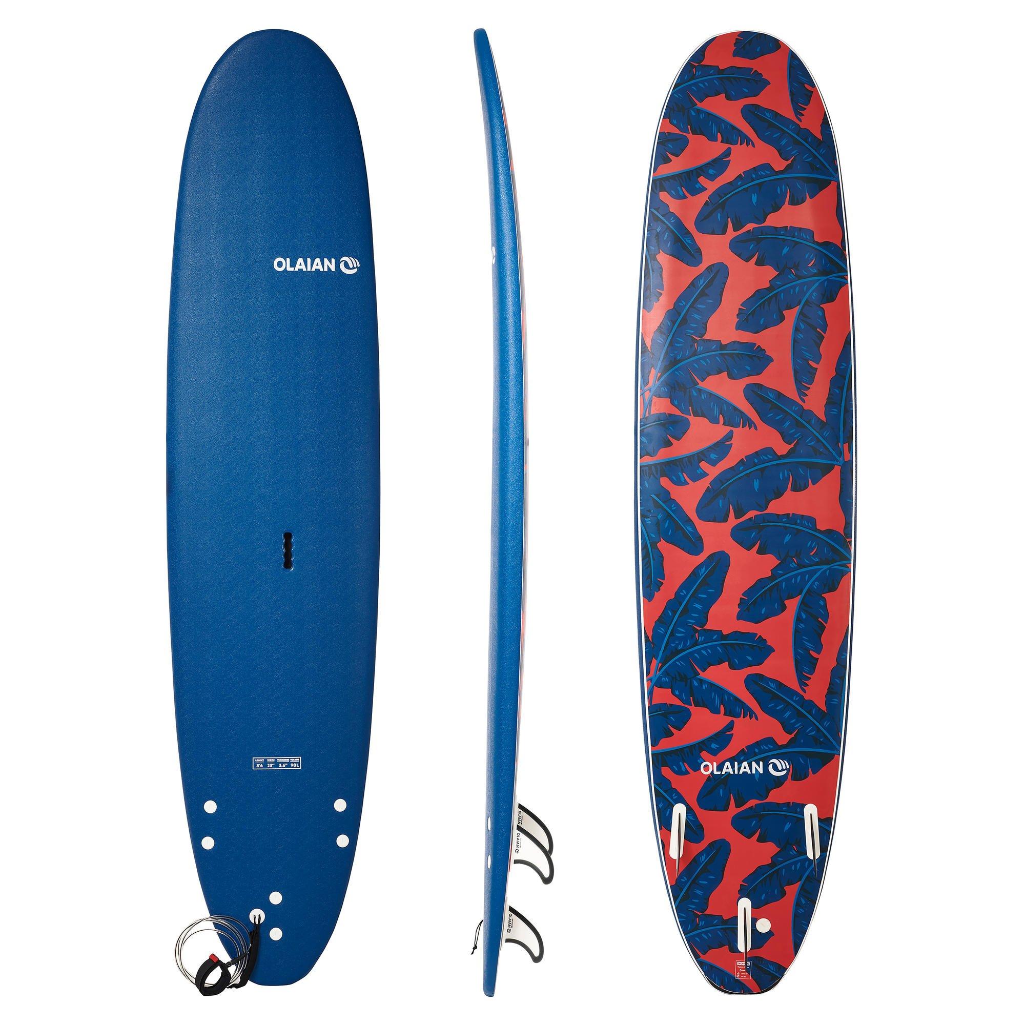 Olaian 900 foam surfboard deals with 3 fins