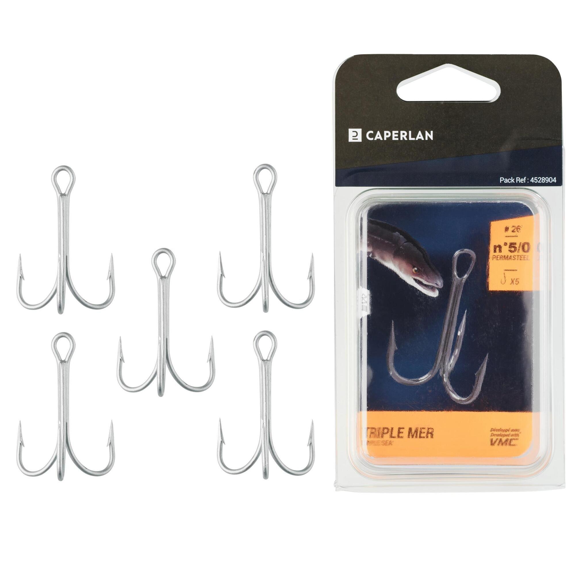 Fishing Hooks Triple Sea Hook (5 pack) - One Size By CAPERLAN | Decathlon