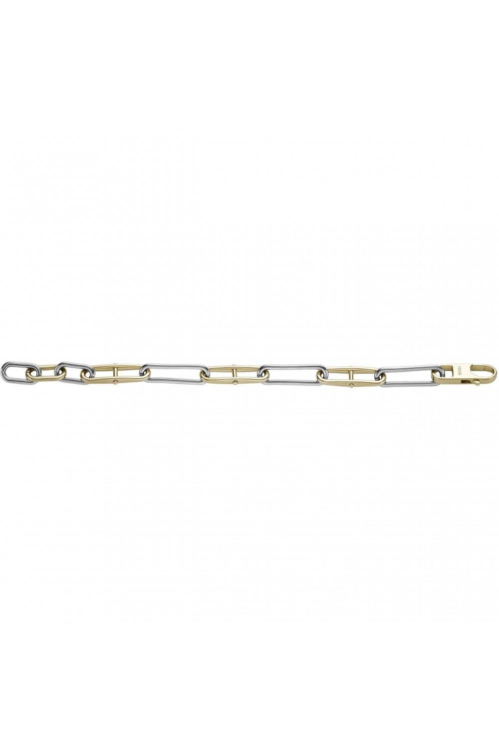 Le Bracelet Fossil femme, à chaîne Heritage D-Link en acier inoxydable,  bicolore, JF04349998