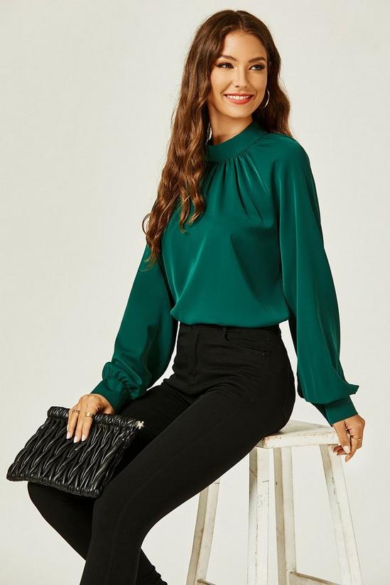 FS Collection High Neck Back Cut Detail Blouse Top 5