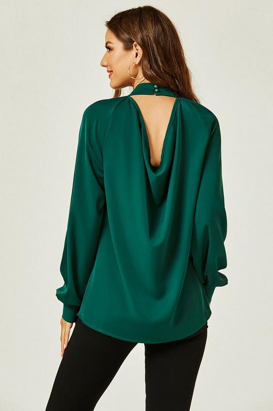 FS Collection High Neck Back Cut Detail Blouse Top 6