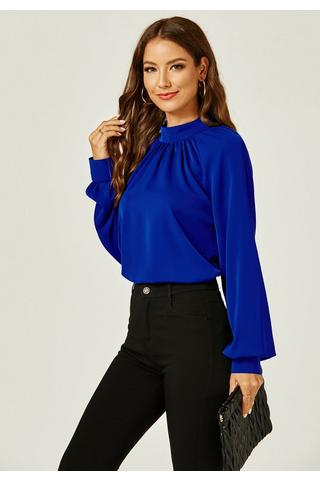 Paris Longline Blouse with Bow Detail in Gold