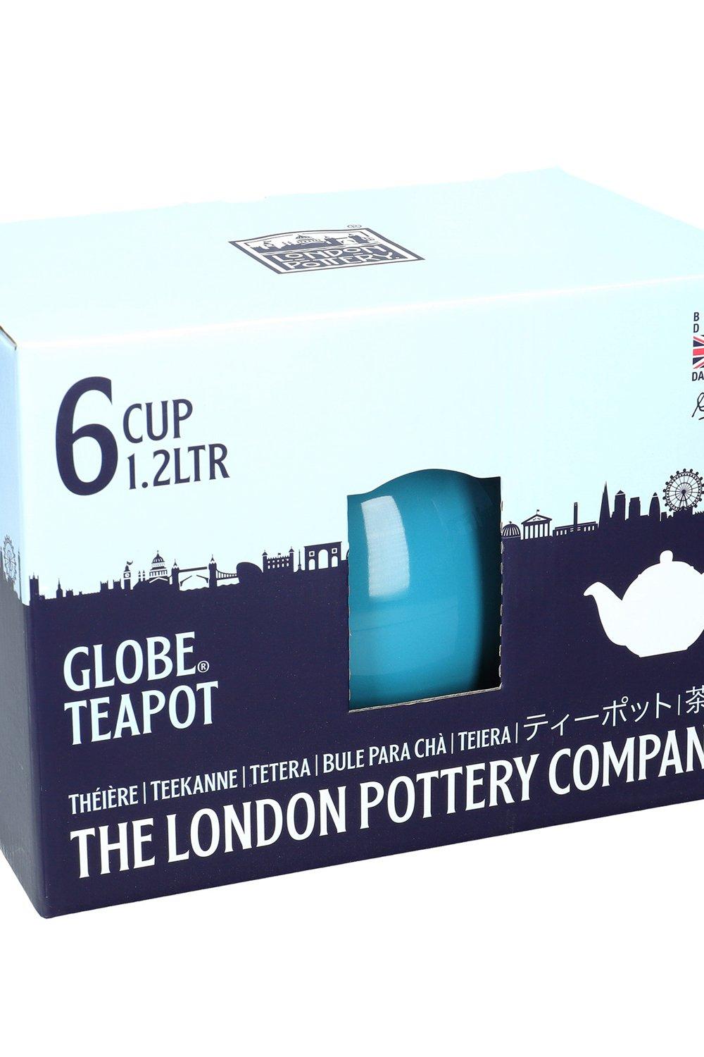 Teapots, Globe Teapot, Aqua, Six Cup - 1.2 Litres, Boxed