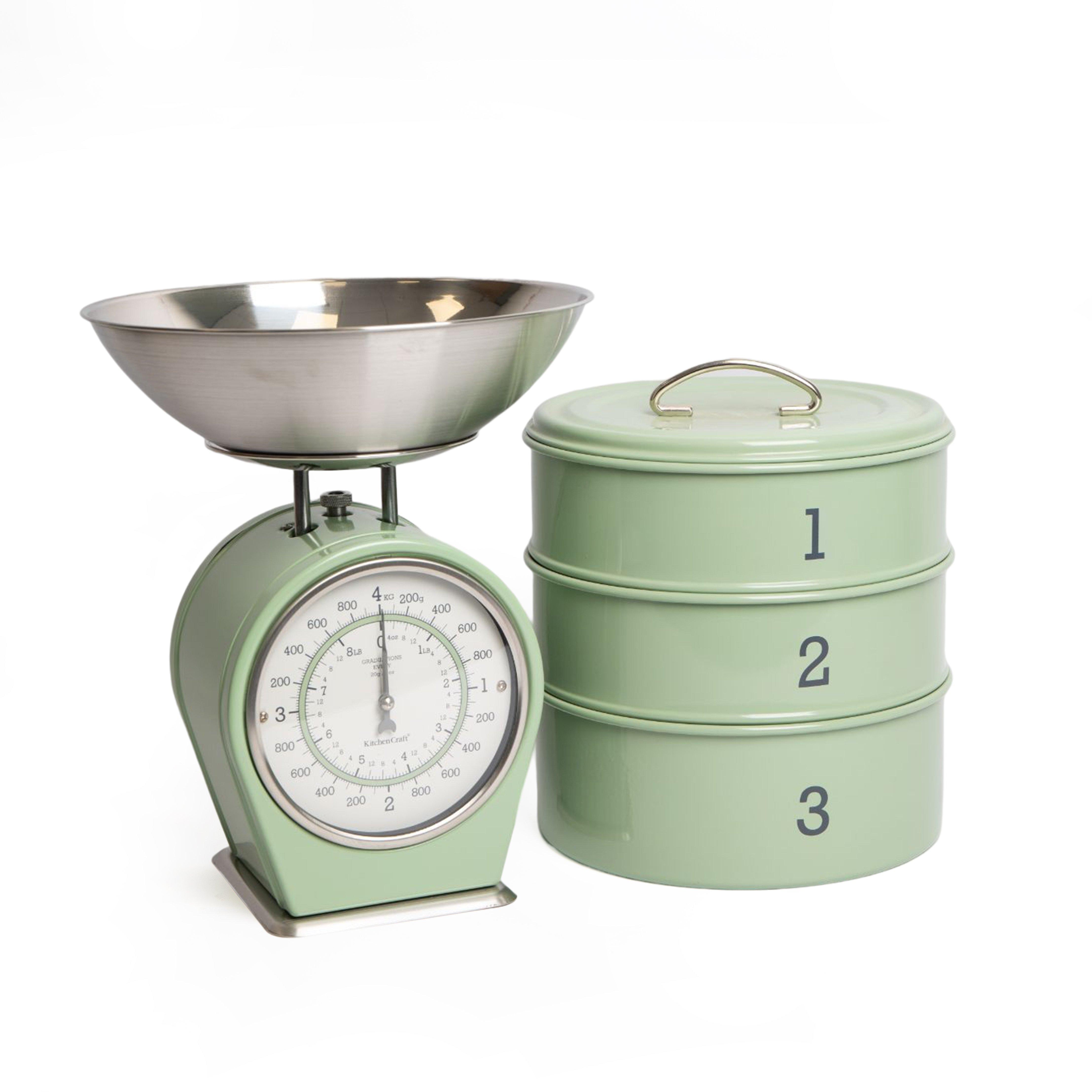 Living Nostalgia Mechanical Kitchen Scales - English Sage Green