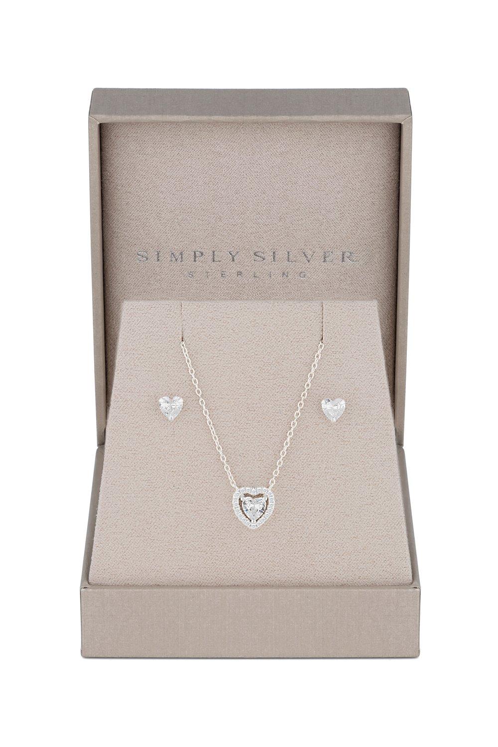 Elevated Heart Necklace, Sterling silver