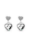 Simply Silver Sterling Silver 925 Embellished with Crystals Heart Mini Drop Earrings thumbnail 1