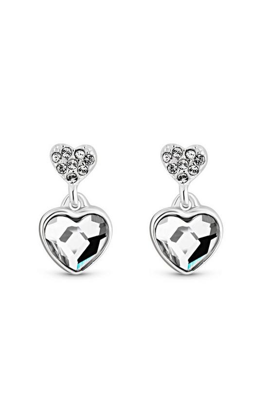 Simply Silver Sterling Silver 925 Embellished with Crystals Heart Mini Drop Earrings 1