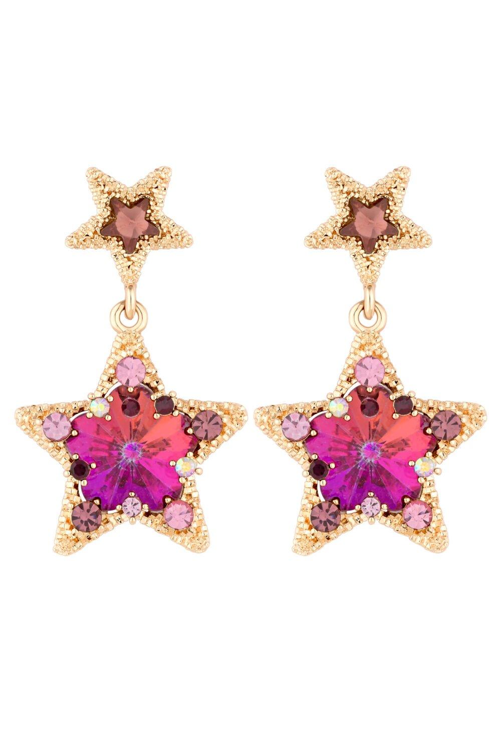 Jewellery | Rose Gold Pink Open Stone Chandelier Earrings | Mood