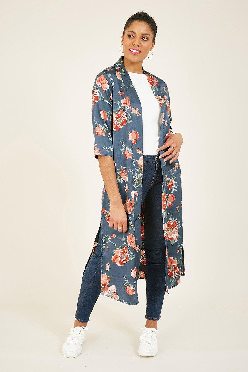 Long floral cheap duster cardigan