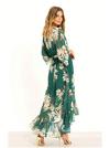 Yumi Green Floral Kimono Sleeves Dip Hem Wrap Midi Dress thumbnail 2