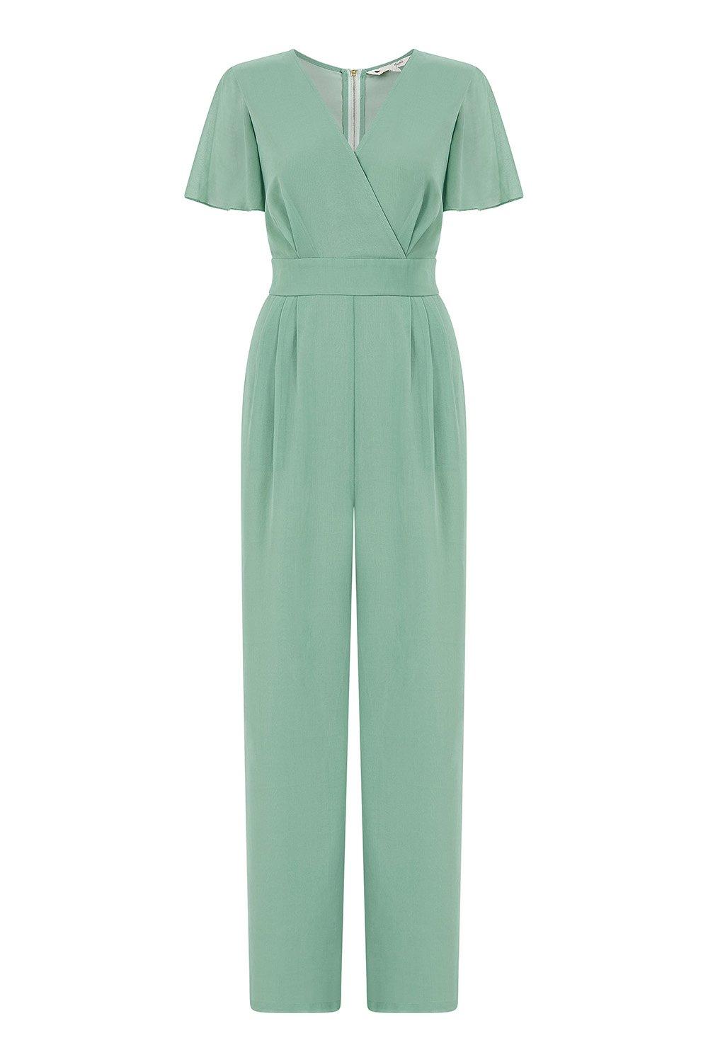 Sage Green Jumpsuit With Angel Sleeves