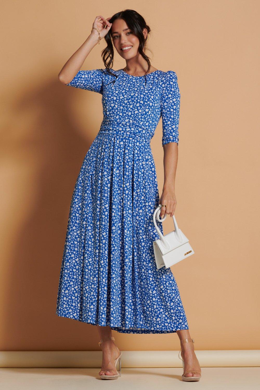 Coast katie print on sale pleated maxi dress