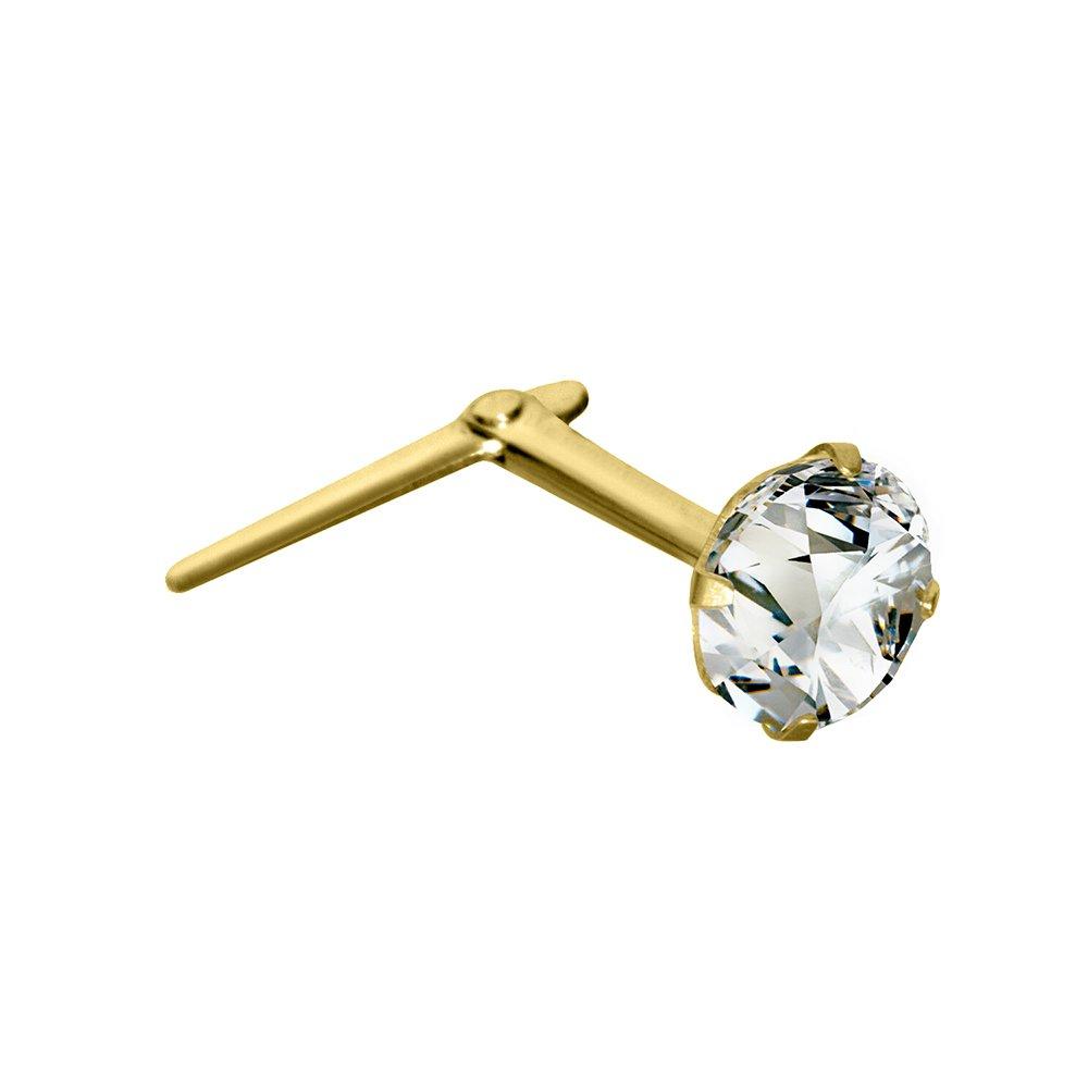 Jewellery | 9ct Gold Crystal Solitaire Claw Set Andralok Hinged Nose ...