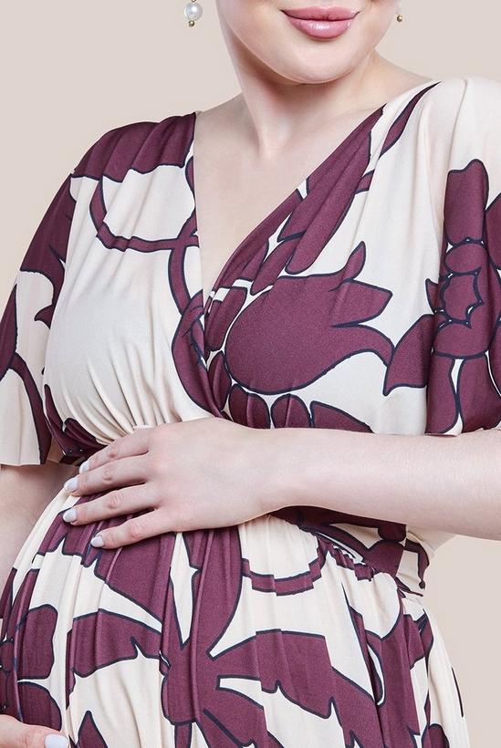 Dresses | Maternity Leaf Print Flutter Sleeve Maxi Dress | Goddiva