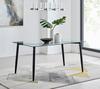 FurnitureboxUK Pisa 150cm 6-Seater Glass And Black Leg Rectangular Dining Table thumbnail 1