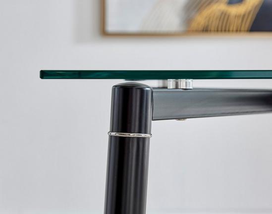 FurnitureboxUK Pisa 150cm 6-Seater Glass And Black Leg Rectangular Dining Table 5