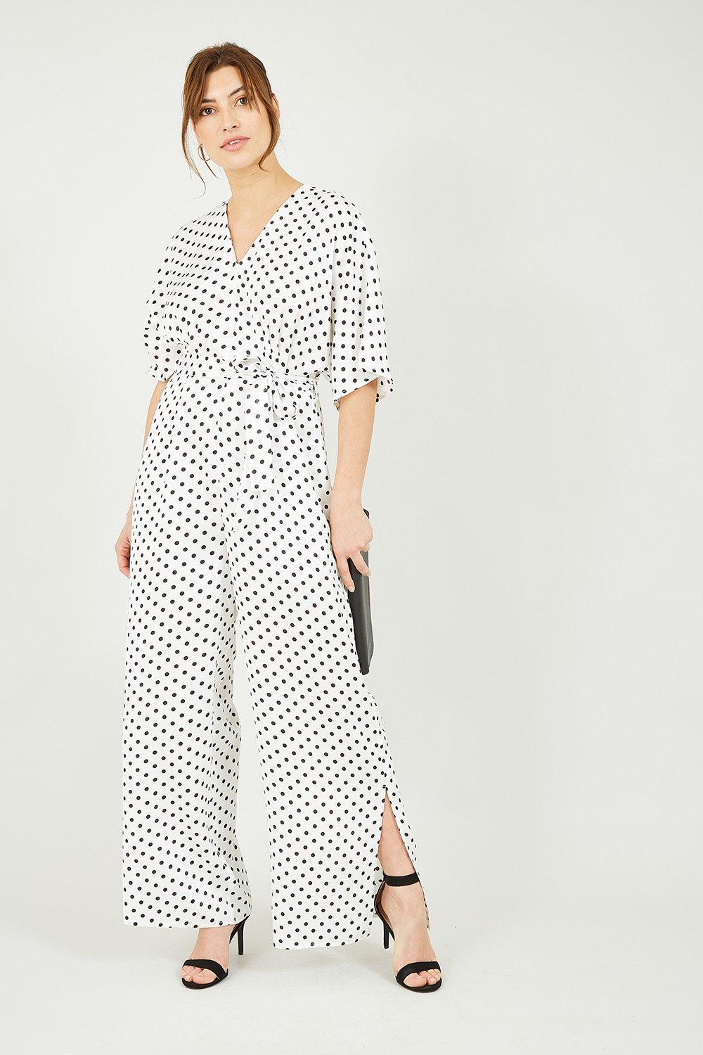 Polka dot jumpsuit store white