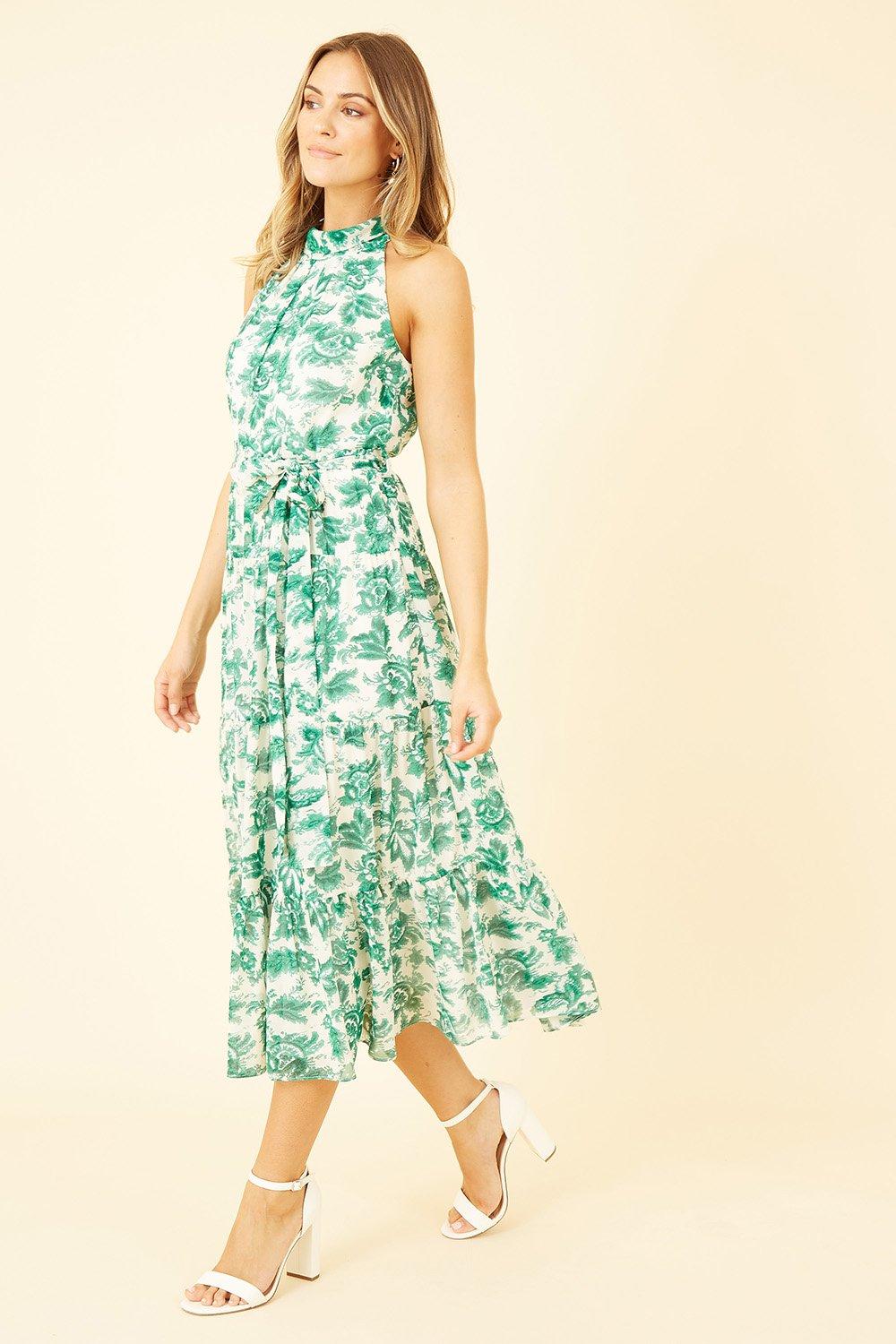 Buy Lipsy Green Premium Broderie Lace Short Sleeve V Neck High Low Midi  Dress from the Next UK online shop