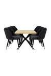 Life Interiors 'Milano Duke' Dining Set with a Oak Table and 6 Dining Chairs thumbnail 2