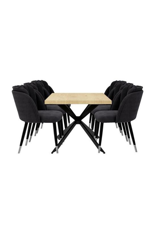 Life Interiors 'Milano Duke' Dining Set with a Oak Table and 6 Dining Chairs 2