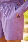 ANOTHER SUNDAY Poplin Shorts With Elasticated Waist and Embroidery Detail In Purple thumbnail 2