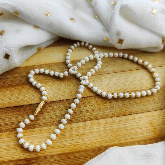 Pearl Aura Beaded Necklace in Yellow, Rose or White Gold