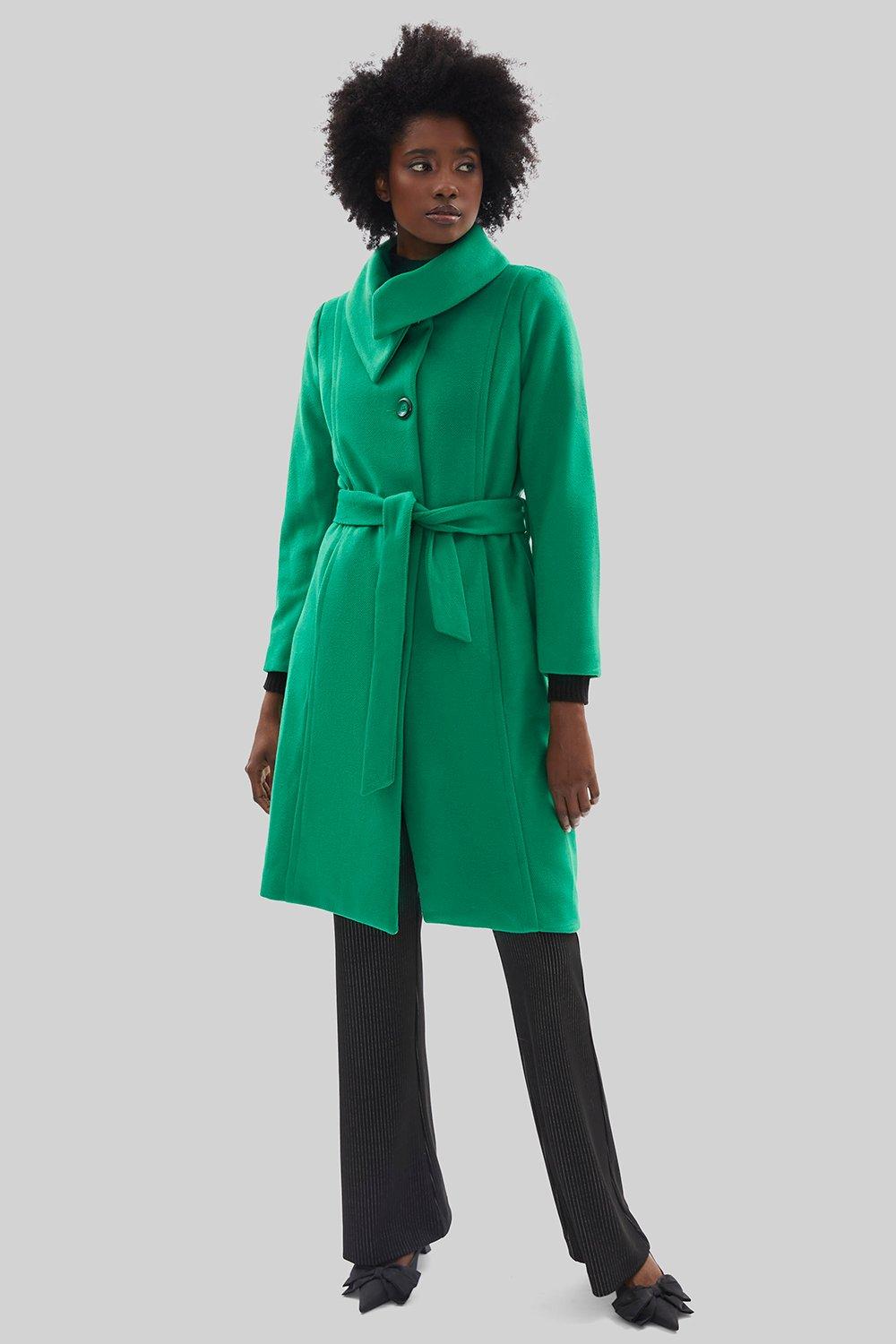 Jackets & Coats | Large Collar Belted Coat | James Lakeland