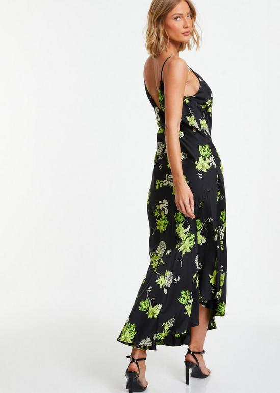 Dresses | Floral Satin Asymmetric Midaxi Dress | Quiz