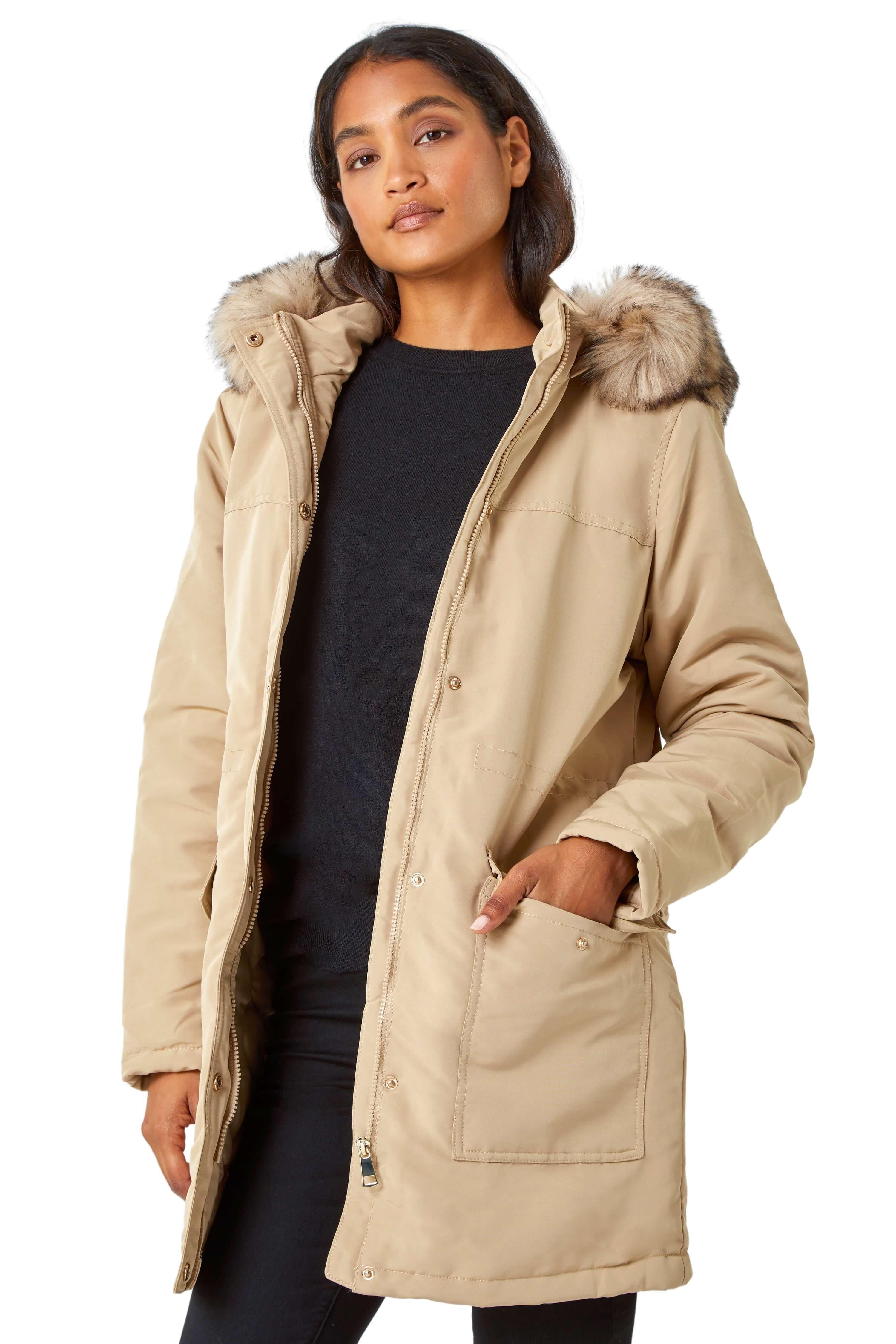 Oasis parka hotsell with fur lining