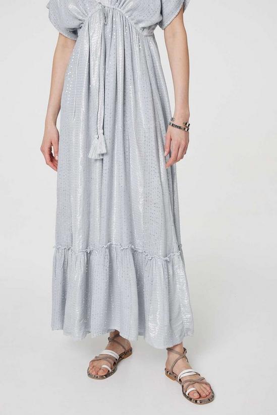 Dresses | Dotty Empire Waist Kimono Maxi Dress | Izabel London